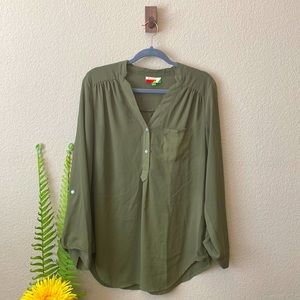 ModCloth Olive Green Blouse